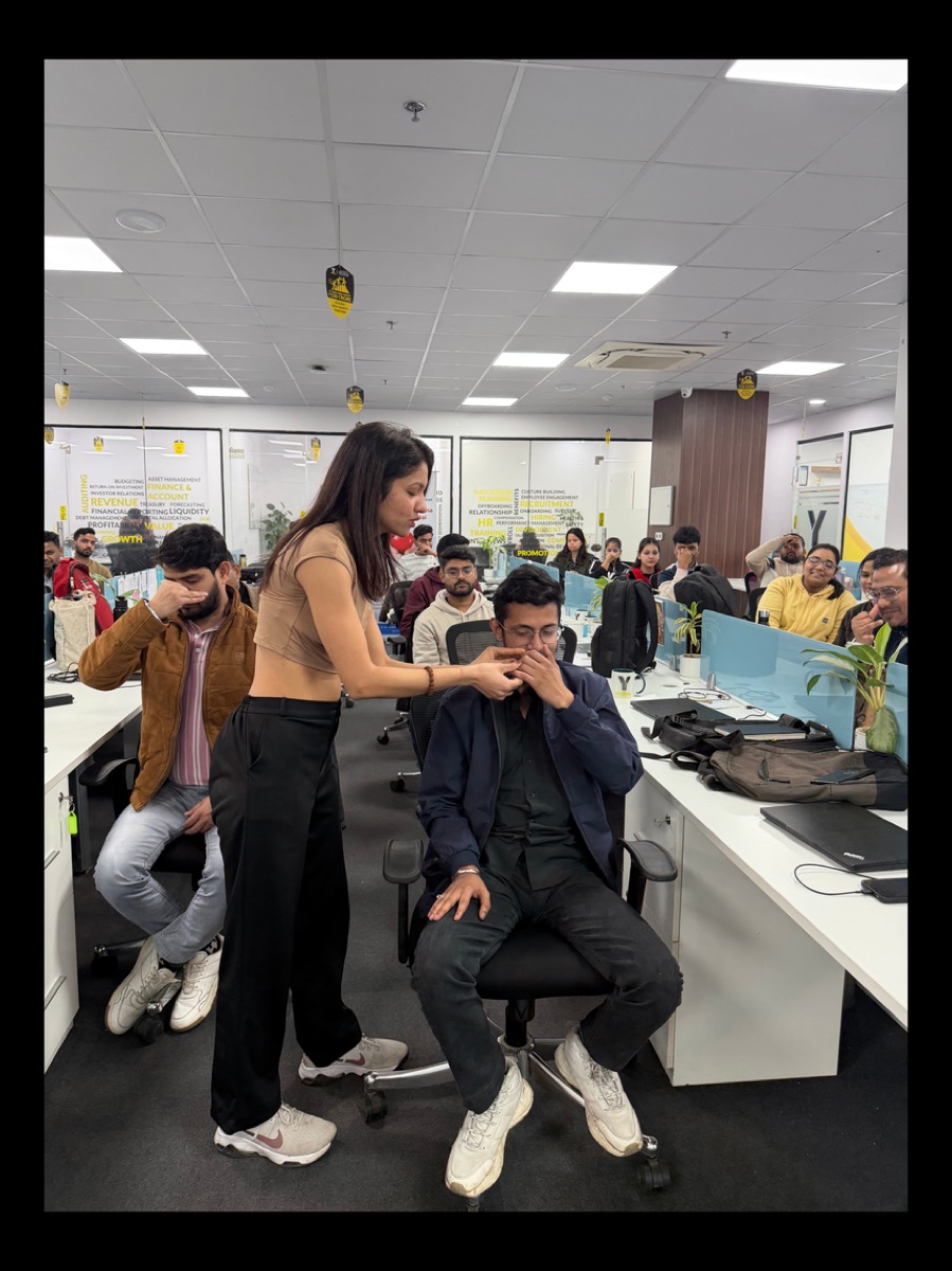 Corporate wellness session in progress